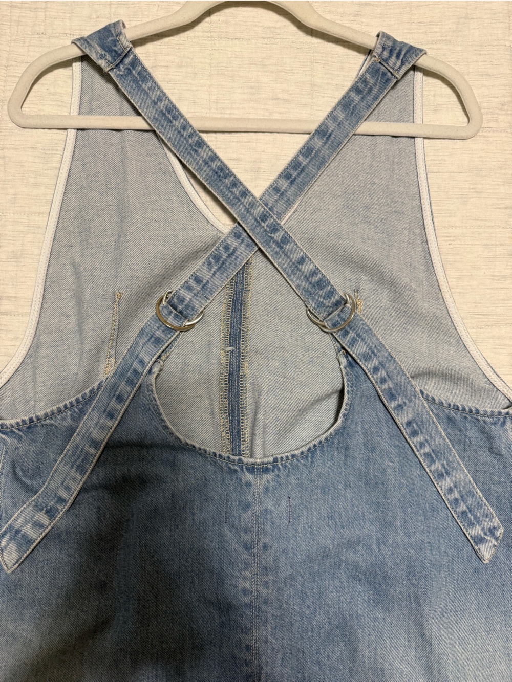 Free People We The Free light blue denim overalls - Picture 3 of 4